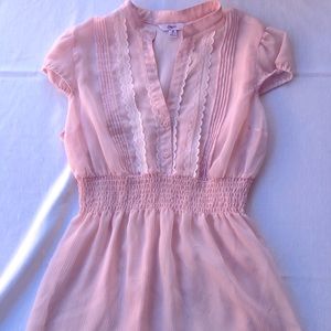 Candies Pink lace button down Blouse